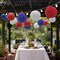 Hanging Party Decorations Set, 15pcs Navy Blue White Red Paper Flowers Pom Poms Balls and Paper Lanterns for 4th of July Decorations Patriotic Decoration Wedding Birthday Baby Shower